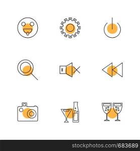 emoji , gear , search , glass , user interface icons , arrows , navigation , wifi , internet , technology , apps , icon, vector, design, flat, collection, style, creative, icons