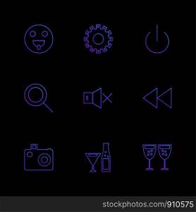 emoji , gear , search , glass , user interface icons , arrows , navigation , wifi , internet , technology , apps , icon, vector, design, flat, collection, style, creative, icons