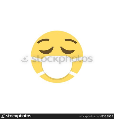 Emoji in a medical mask. Sick emoji vector illustration EPS 10