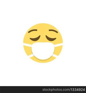 Emoji in a medical mask. Sick emoji vector illustration EPS 10