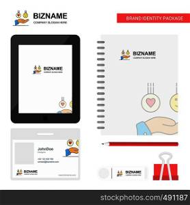 Emoji in hands Business Logo, Tab App, Diary PVC Employee Card and USB Brand Stationary Package Design Vector Template