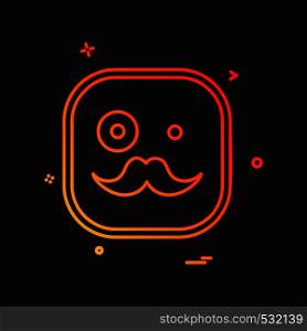 Emoji mustache icon design vector