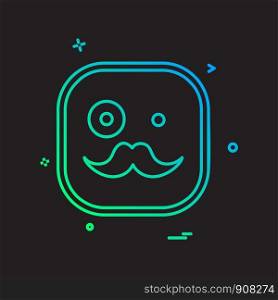 Emoji mustache icon design vector