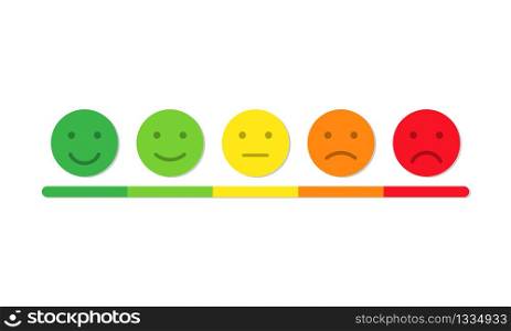 Emoji rating scale or reviews isolated on white background. Vector EPS 10