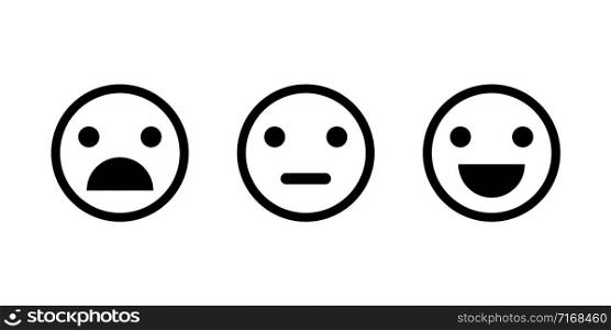 Emoji reaction isolated vector icons. Set of emoji icon. Smile sad face. Angry icon. EPS 10