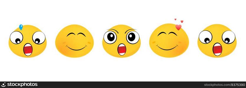 Emoji set of flat design. Vector illustrations. Emoticons emoticons.. Emoji set of flat design. Vector illustrations. Emoticons emoticons