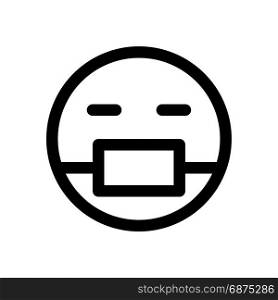 emoji wih medical mask. emoji with medical mask, icon on isolated background