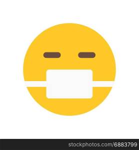 emoji wih medical mask, icon on isolated background,