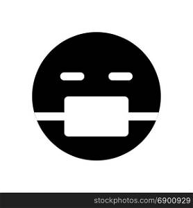 emoji wih medical mask, icon on isolated background