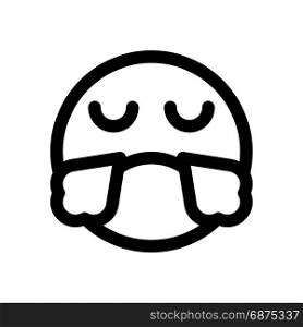 emoji with steam from nose, icon on isolated background