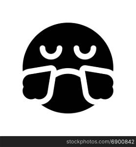 emoji with steam from nose, icon on isolated background