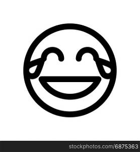 emoji with tear of joy, icon on isolated background