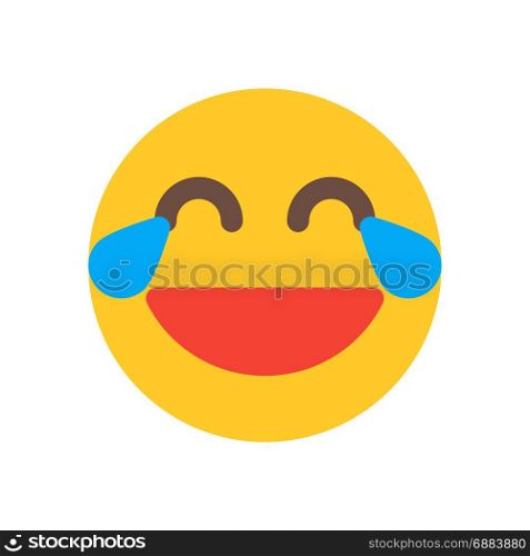 emoji with tear of joy, icon on isolated background,
