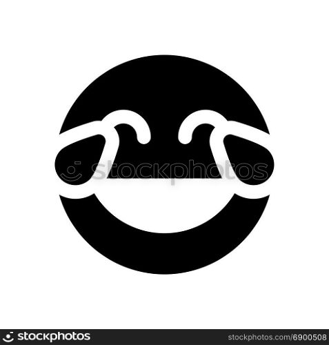emoji with tear of joy, icon on isolated background