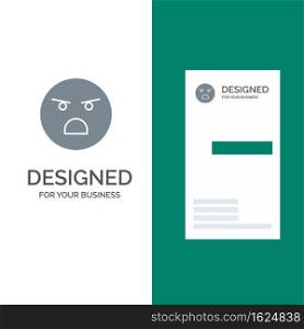 Emojis, Emotion, Faint, Feeling Grey Logo Design and Business Card Template