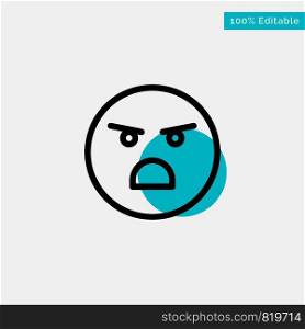 Emojis, Emotion, Faint, Feeling turquoise highlight circle point Vector icon