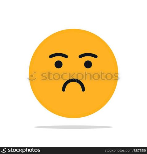 Emojis, Emotion, Feeling, Sad Abstract Circle Background Flat color Icon