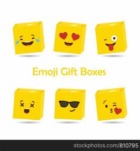 Emojis for Valentine's day design card vector