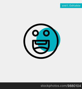 Emojis, Happy, Motivation turquoise highlight circle point Vector icon