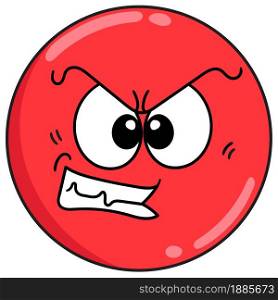 emoticon ball with an expression of restraining anger, doodle icon image. cartoon caharacter cute doodle draw