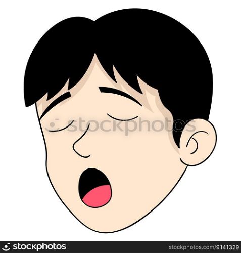 emoticon boy head expression cocky face. vector design illustration art