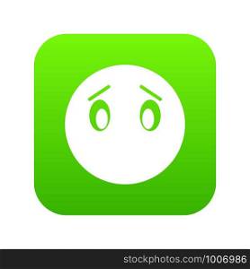 Emoticon digital green for any design isolated on white vector illustration. Emoticon digital green
