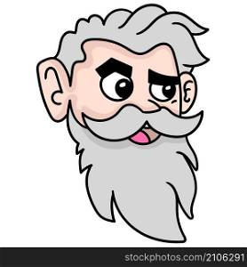 emoticon of the old man with stern faced beard