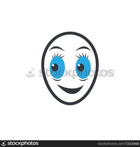 Emoticon smile expression vector icon illustration