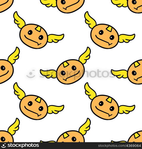 emoticon wing seamless pattern textile print