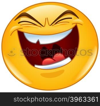 Emoticon with evil laugh