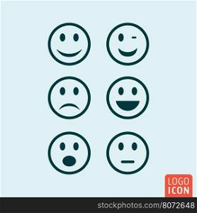 Emoticons icon. Various emoji symbol. Vector illustration. Emoticons icon isolated