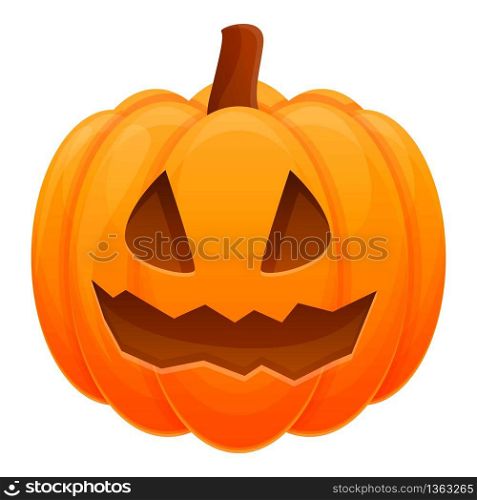 Emotion pumpkin icon. Cartoon of emotion pumpkin vector icon for web design isolated on white background. Emotion pumpkin icon, cartoon style