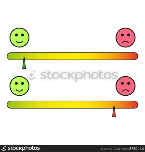 emotion scale. Smile face. Flat character. Vector illustration. Stock image. EPS 10.