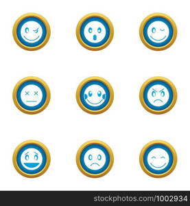 Emotional bond icons set. Flat set of 9 emotional bond vector icons for web isolated on white background. Emotional bond icons set, flat style