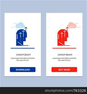 Emotional, Growth, Human, Intelligence, Mind Blue and Red Download and Buy Now web Widget Card Template