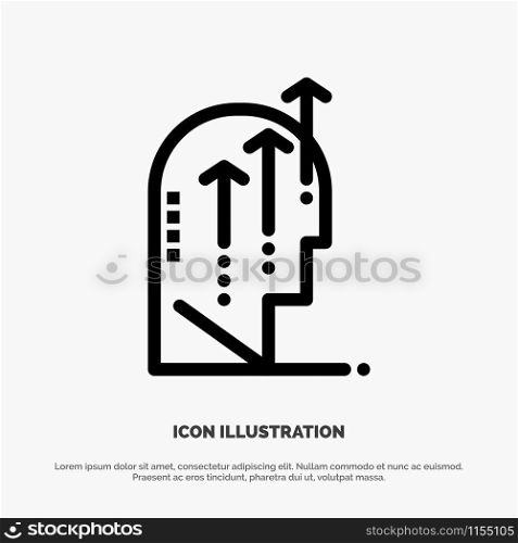 Emotional, Growth, Human, Intelligence, Mind Line Icon Vector