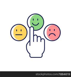 Emotional maturity RGB color icon. Ability to control and manage emotions. Confidence and responsibility. Mature mindset and view. Isolated vector illustration. Simple filled line drawing. Emotional maturity RGB color icon