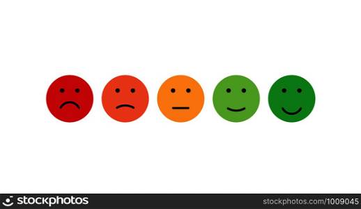 emotions rating different colors in flat style, vector. emotions rating different colors in flat style