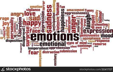 Emotions word cloud concept. Vector illustration