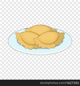 Empanadas, meat pie icon. Cartoon illustration of Empanadas, meat pie vector icon for web. Empanadas, meat pie icon, cartoon style