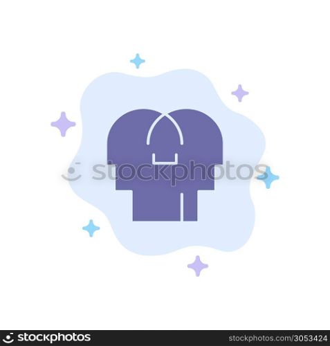 Empathy, Feelings, Mind, Head Blue Icon on Abstract Cloud Background