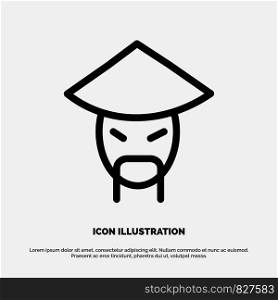Emperor, China, Monk, Chinese Vector Line Icon
