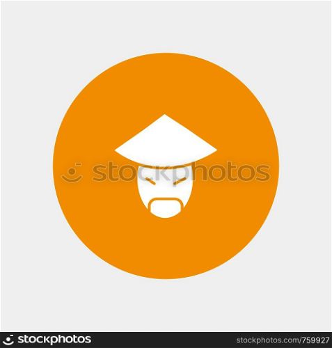 Emperor, China, Monk, Chinese white glyph icon