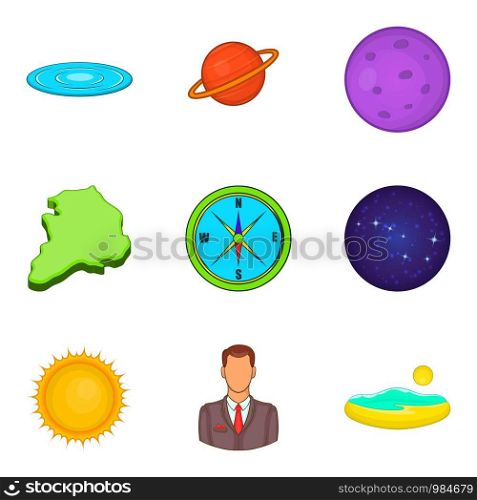 Empire icons set. Cartoon set of 9 empire vector icons for web isolated on white background. Empire icons set, cartoon style