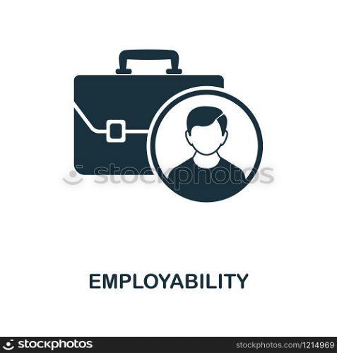 Employability creative icon. Simple element illustration. Employability concept symbol design from project management collection. Can be used for mobile and web design, apps, software, print.. Employability icon. Monochrome style icon design from project management icon collection. UI. Illustration of employability icon. Ready to use in web design, apps, software, print.