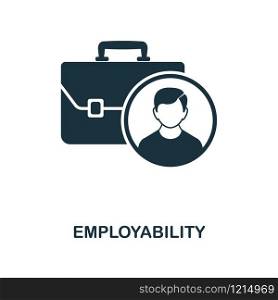Employability creative icon. Simple element illustration. Employability concept symbol design from project management collection. Can be used for mobile and web design, apps, software, print.. Employability icon. Monochrome style icon design from project management icon collection. UI. Illustration of employability icon. Ready to use in web design, apps, software, print.