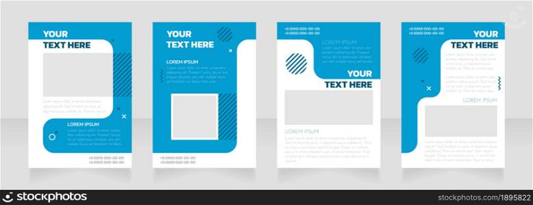 Employee benefit blank brochure layout design. Industry info. Vertical poster template set with empty copy space for text. Premade corporate reports collection. Editable flyer paper pages. Employee benefit blank brochure layout design