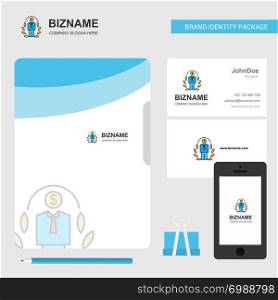 Employee Business Logo, File Cover Visiting Card and Mobile App Design. Vector Illustration