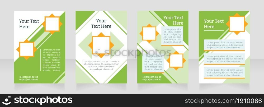 Employee care blank brochure layout design. Increase productivity. Vertical poster template set with empty copy space for text. Premade corporate reports collection. Editable flyer paper pages. Employee care blank brochure layout design