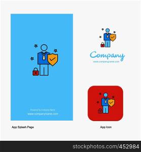 Employee Company Logo App Icon and Splash Page Design. Creative Business App Design Elements